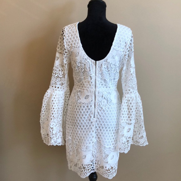 *FABULOUS* Fully Lined White Crocheted Dress NWT - Picture 8 of 8